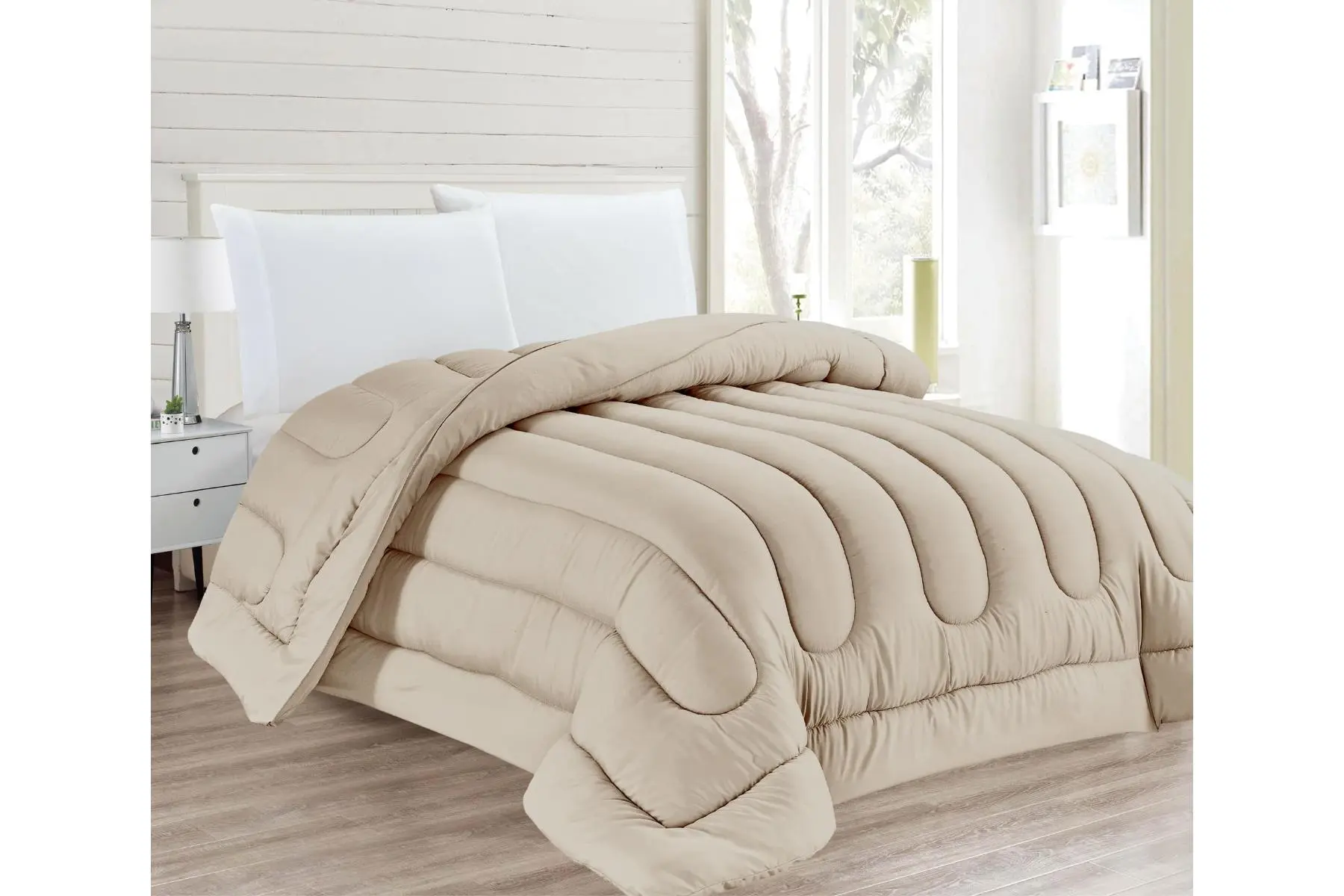 DYED QUILT 220X240 BEIGE