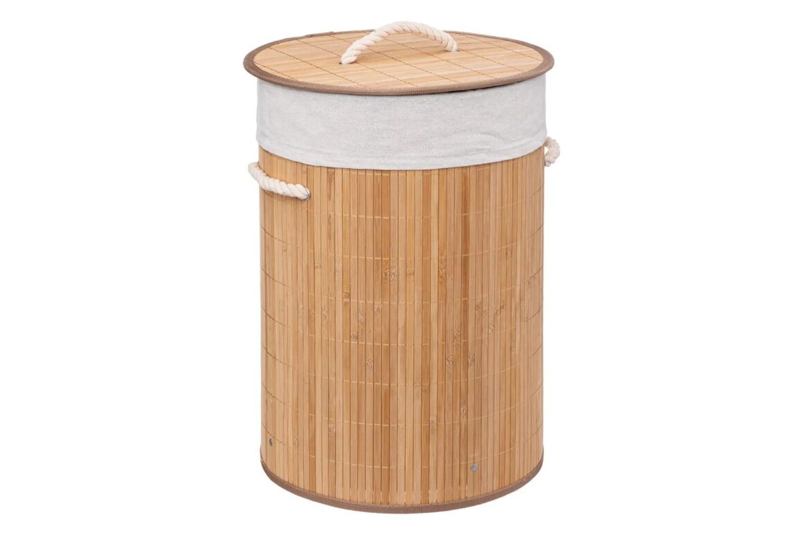 ROUND BAMBOO LAUNDRY BASKET