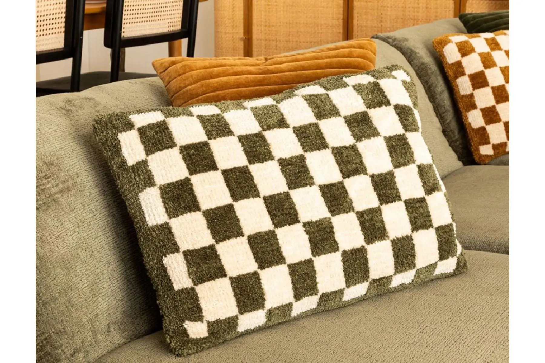 CUSH TUFT CHECKED COR 38X58