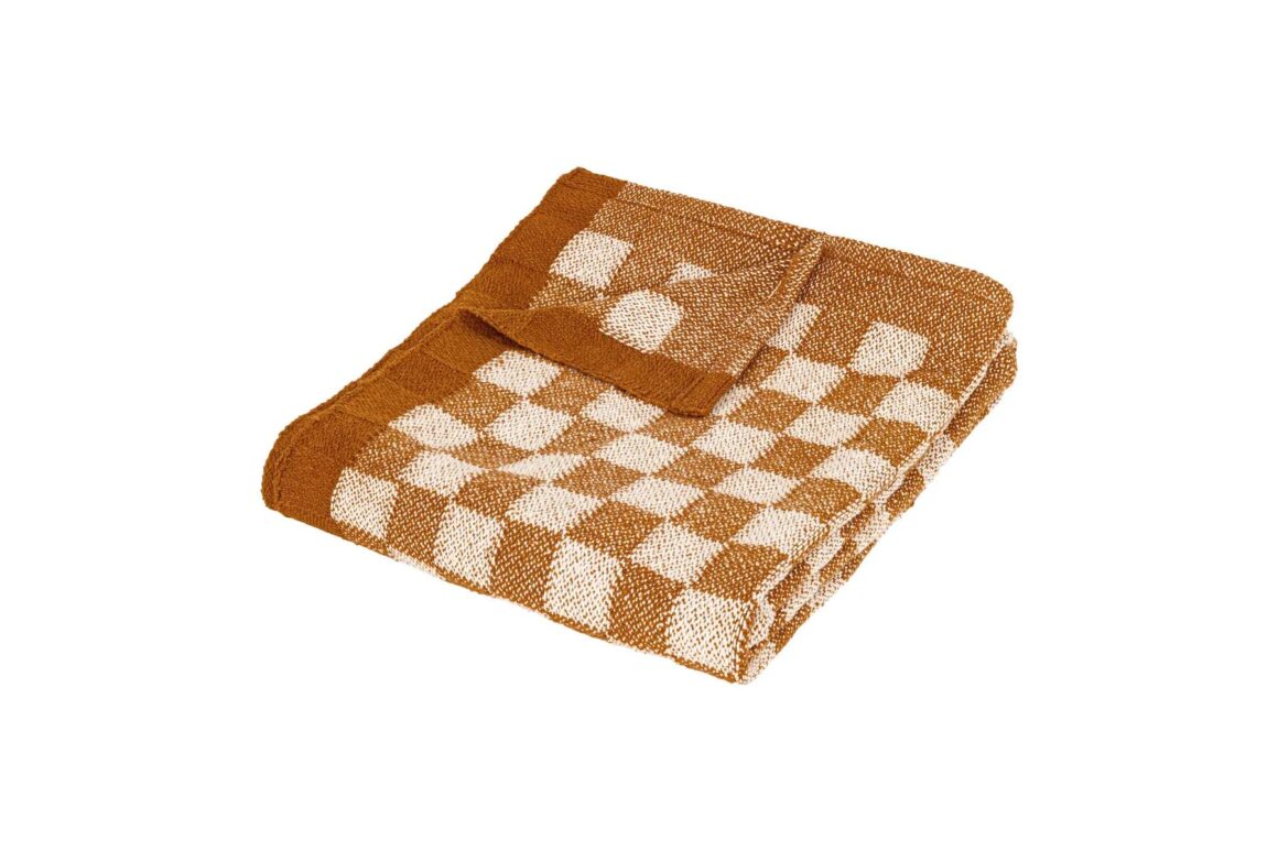 THROW KNIT CHECKED 130X180