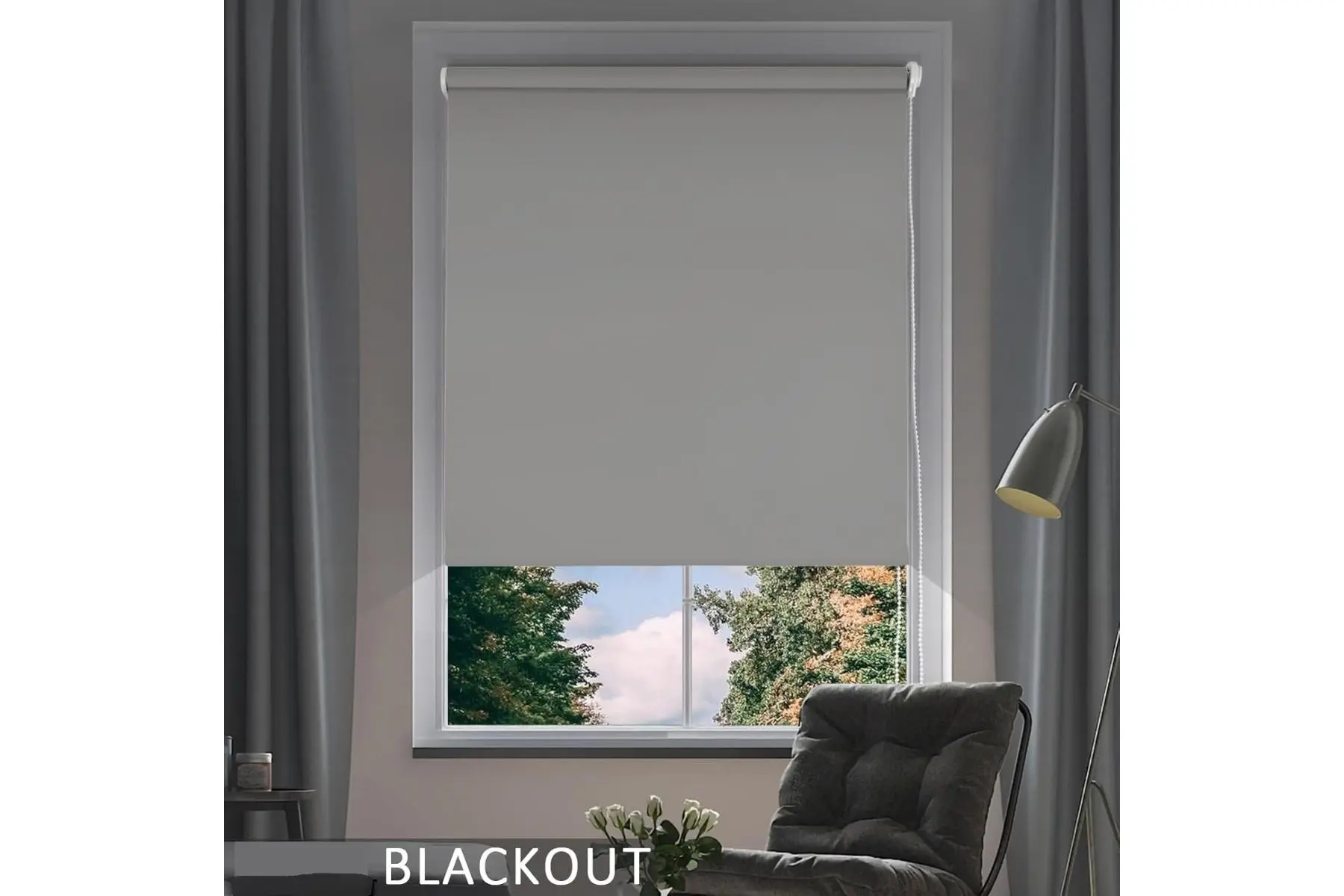 BLACKOUT ROLLER BLINDS 100X160 GREY