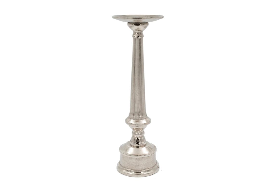 PILLAR CANDLE HOLD SLVER 14x44