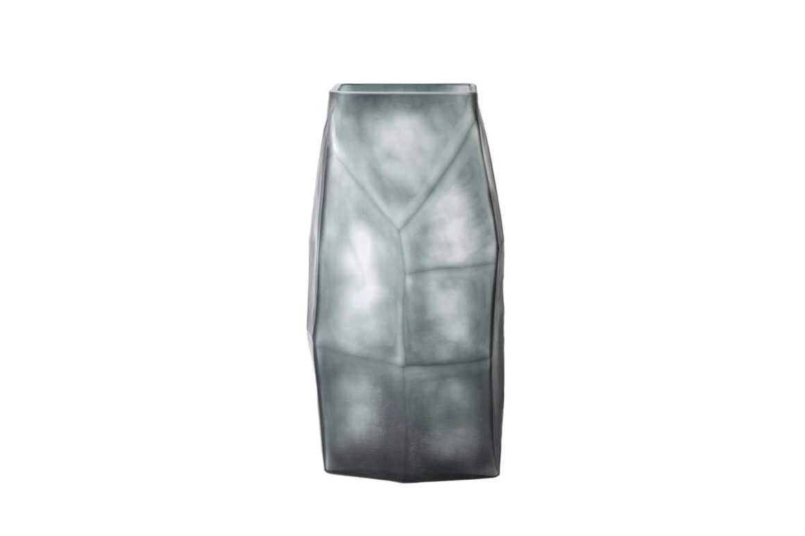ROCHE GREY VASE GLASS GREY