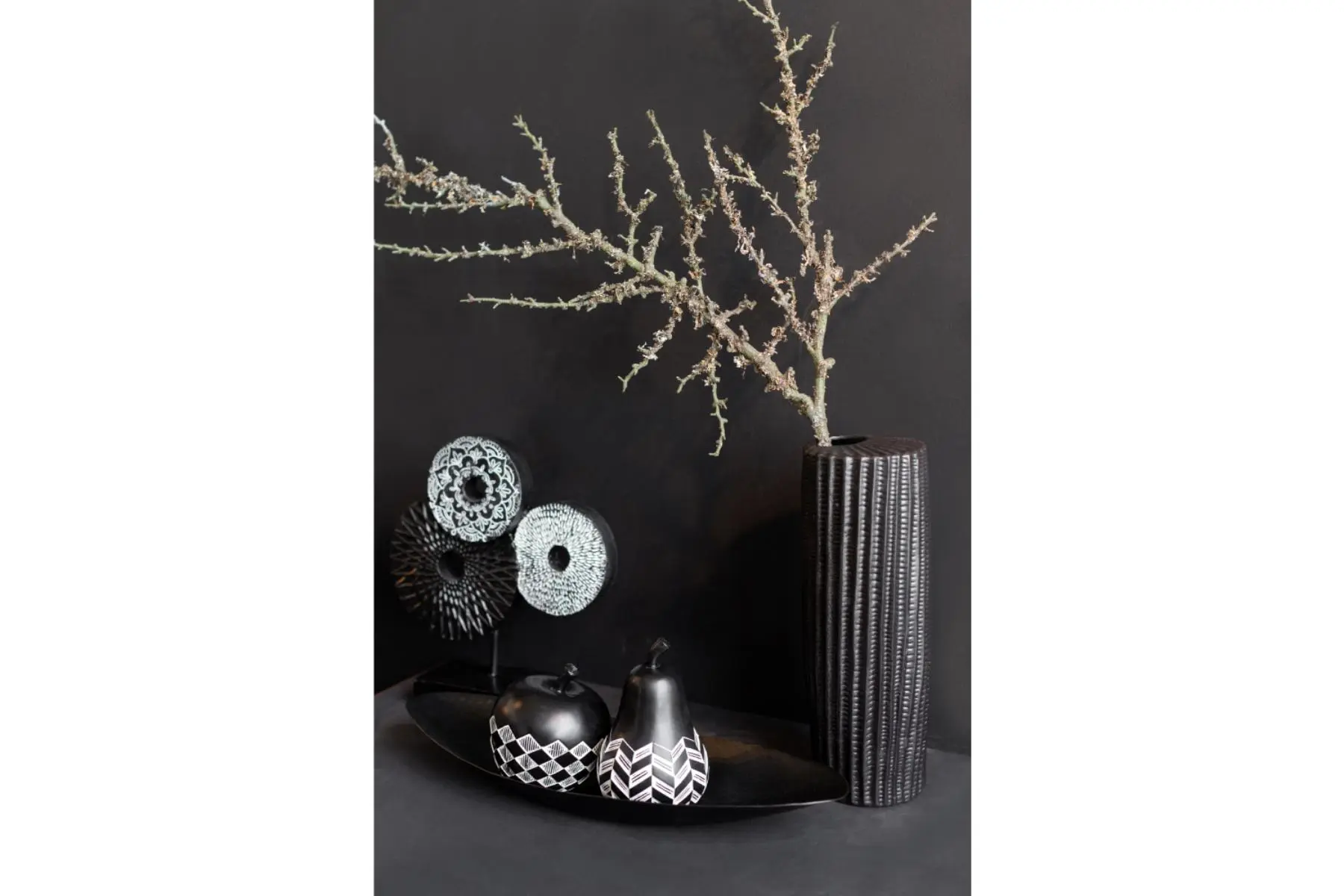 RIGE VASE CERAMIC BLACK SAND M - Image 4