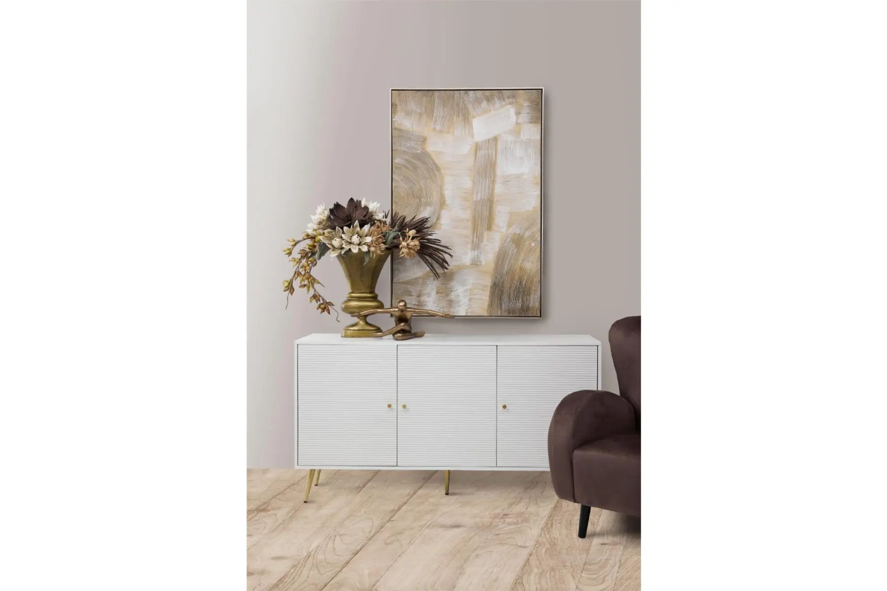 MUT VASE ALUMINIUM GOLD ANTIQU