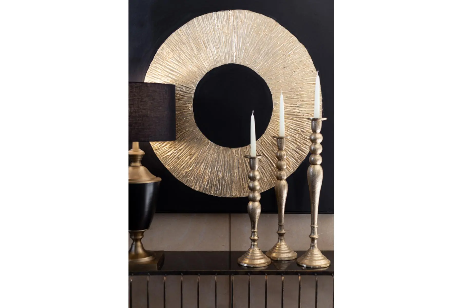 DAZZLE CANDLE HOLDER ALMN GOLD