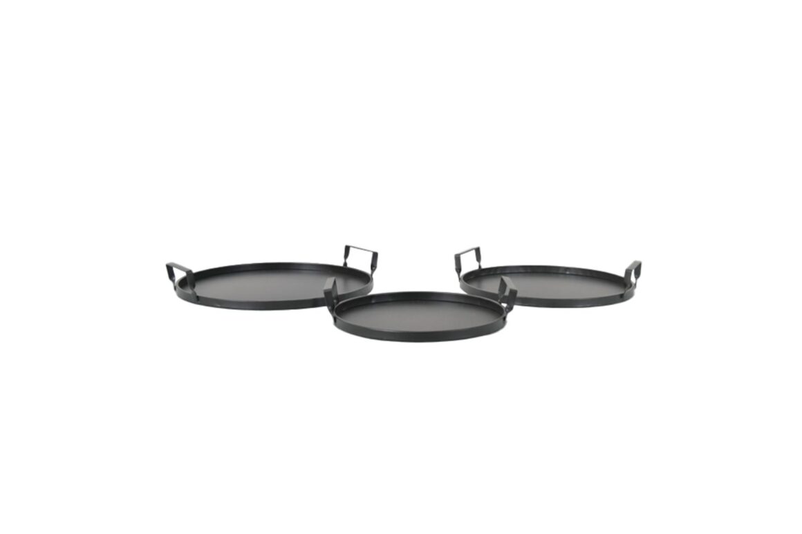 CART PLATE SET 3 BLCK METAL
