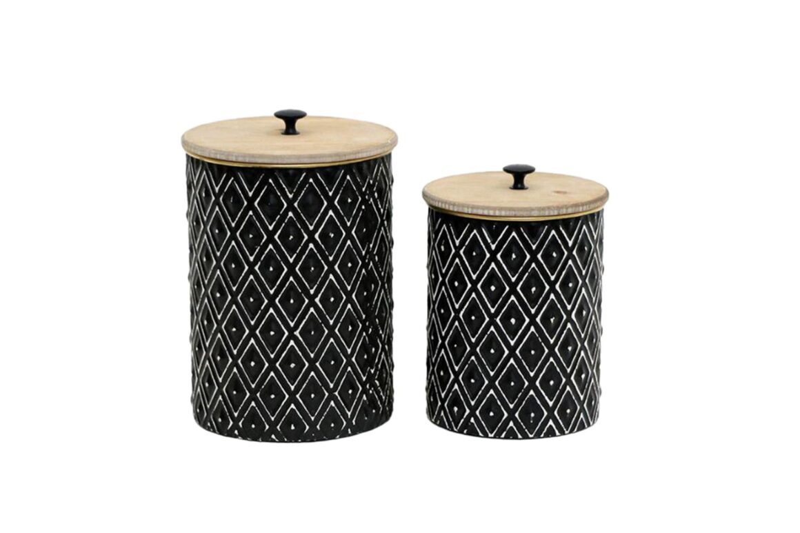 CRUSE BOX SET 2PC MTL WOOD BLK