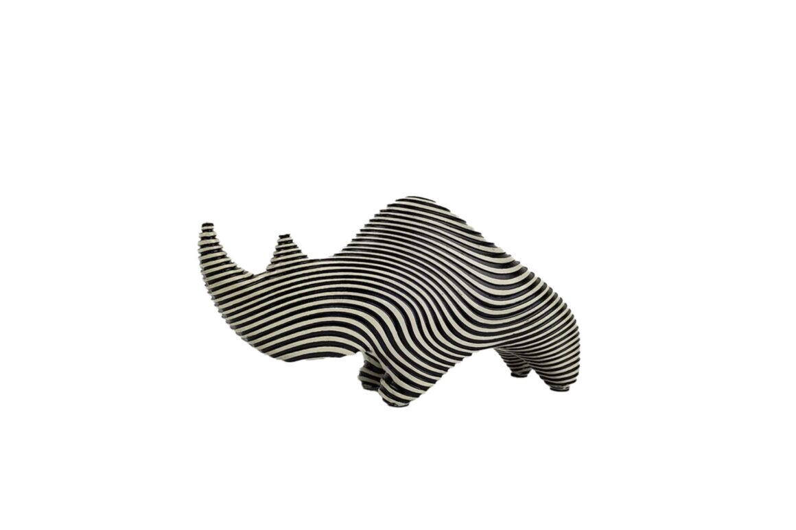 CHARLES DECO RHINOCERU WHT BLK
