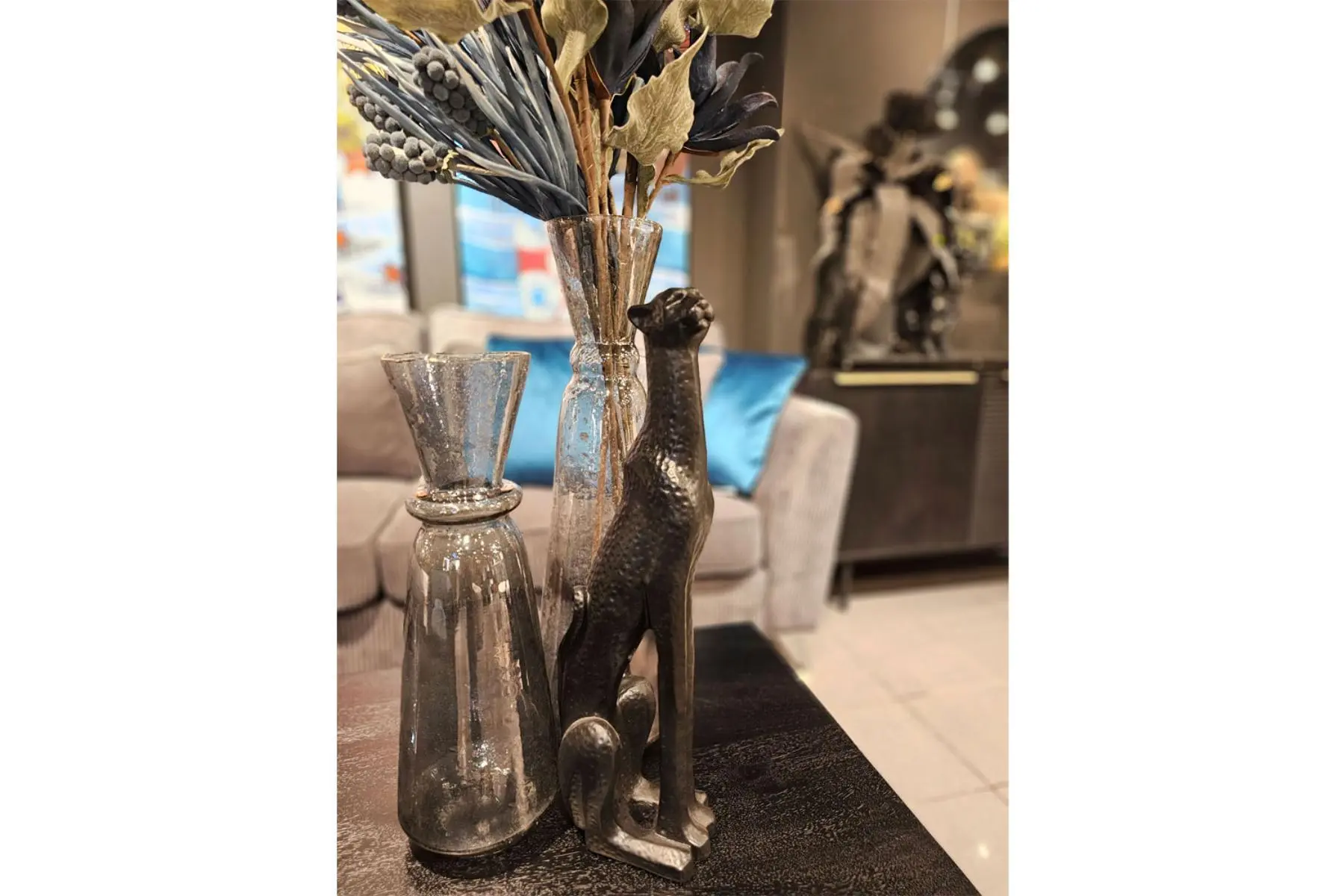 AMONG VASE GLASS GREY D18xH56c