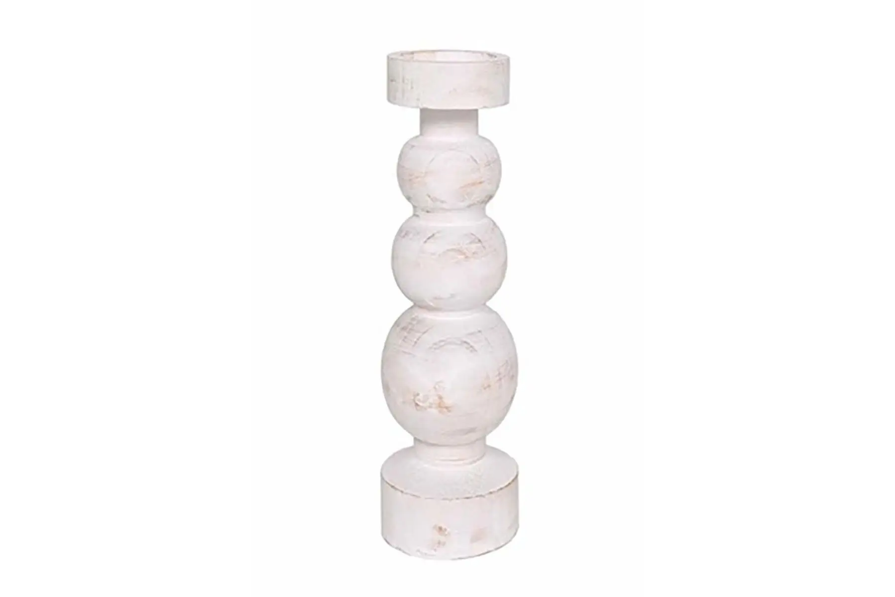 PIERRE CANDLE HOLDER NTRL WHT