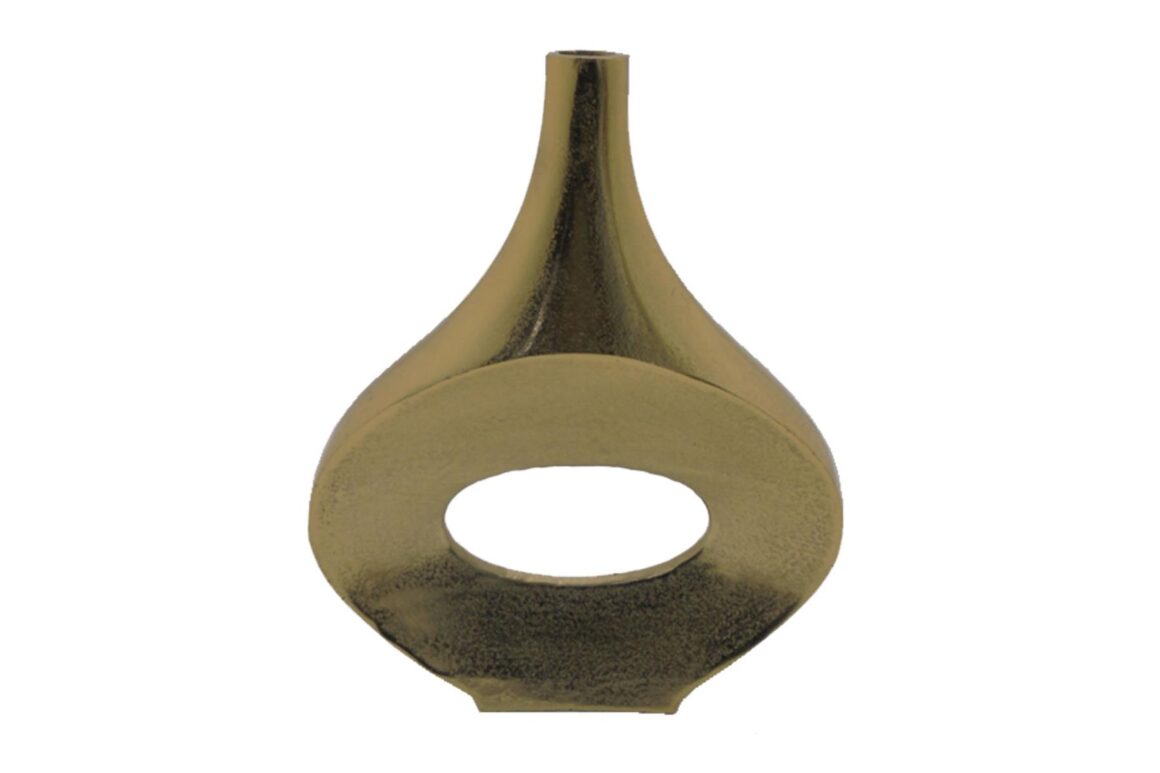 ADEL OVAL VASE ALUMINUM GOLD
