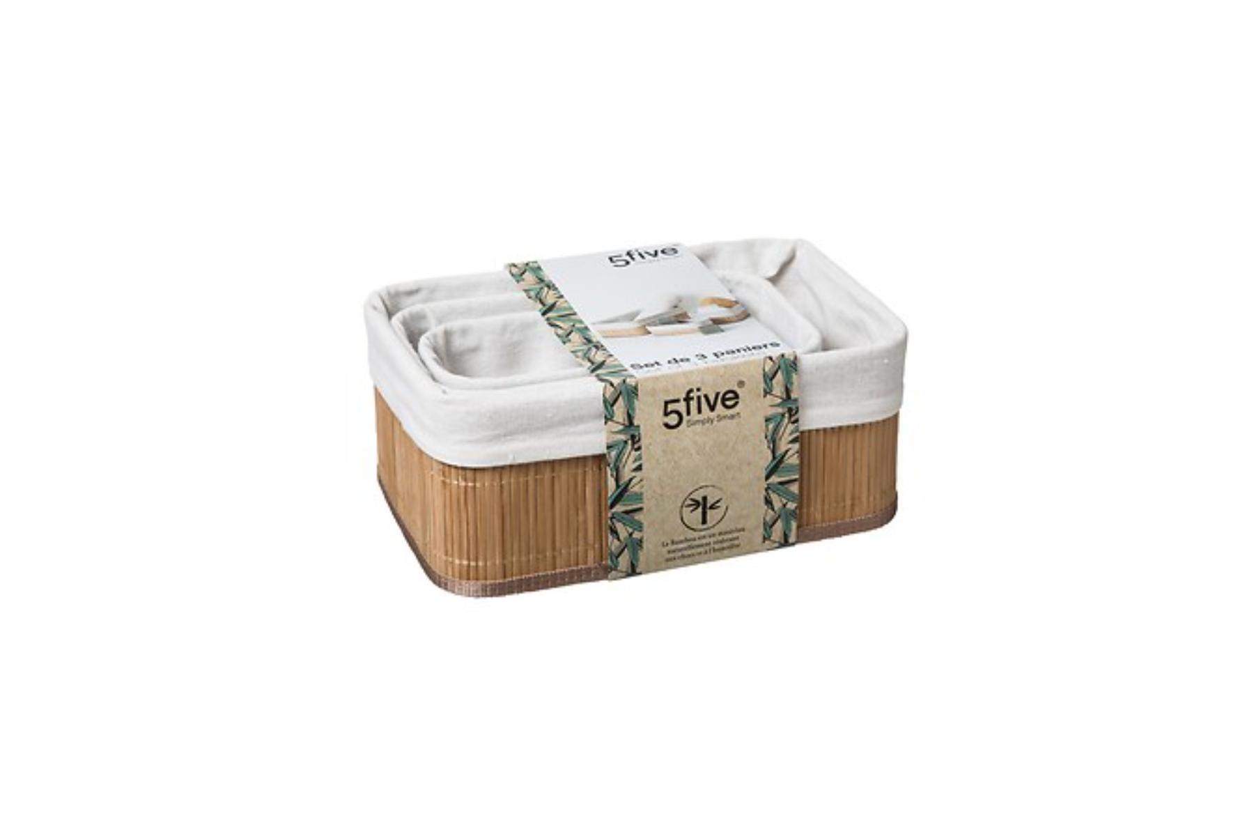 BASKET SET X3 NATURAL BAMBOOM