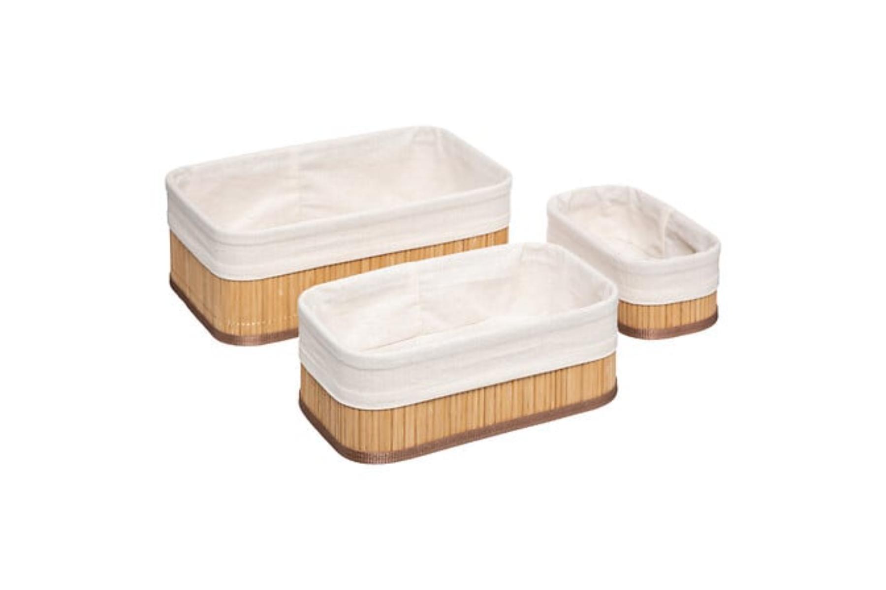 BASKET SET X3 NATURAL BAMBOOM