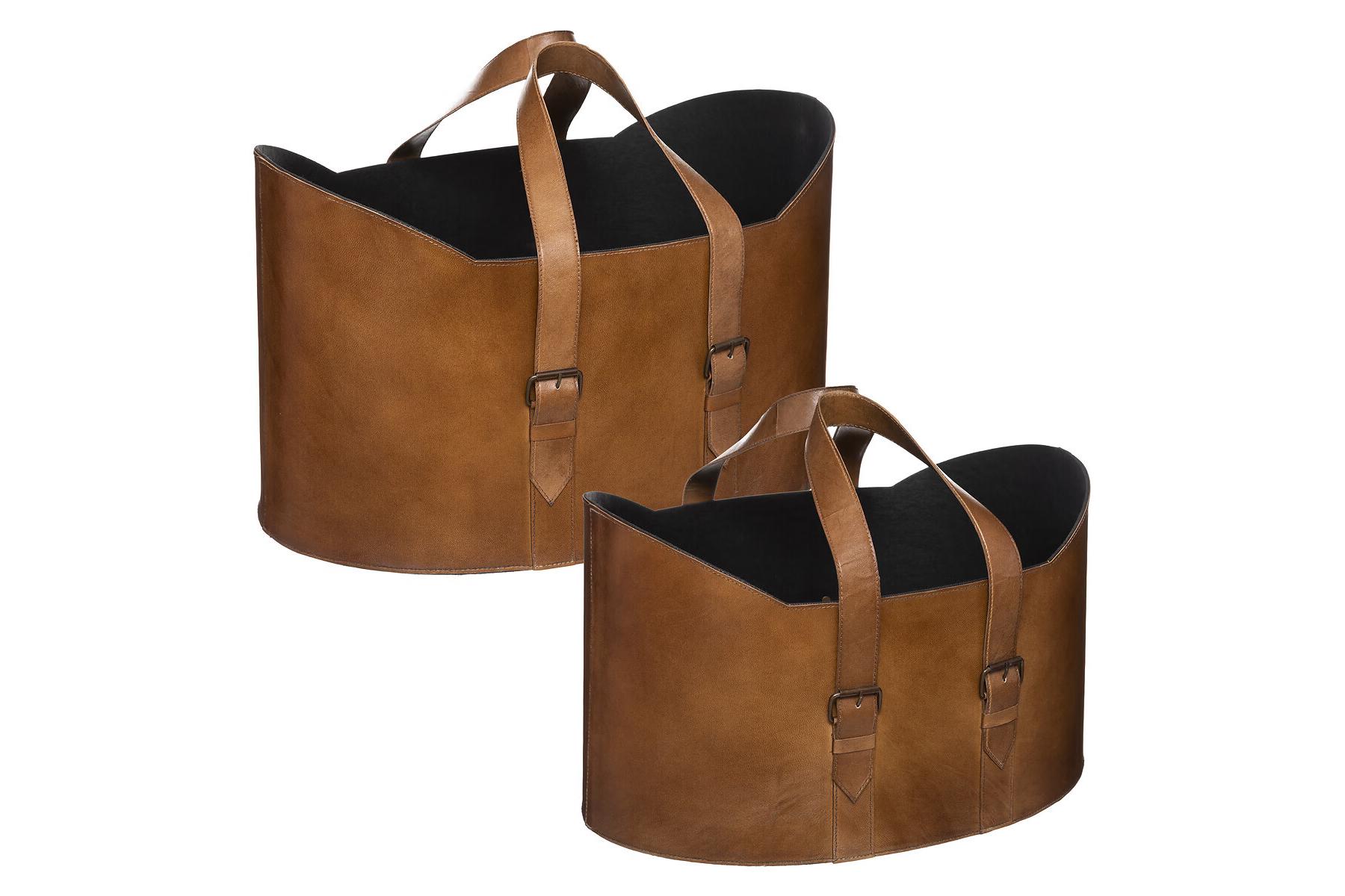 LOGAN LEATHER BASKET