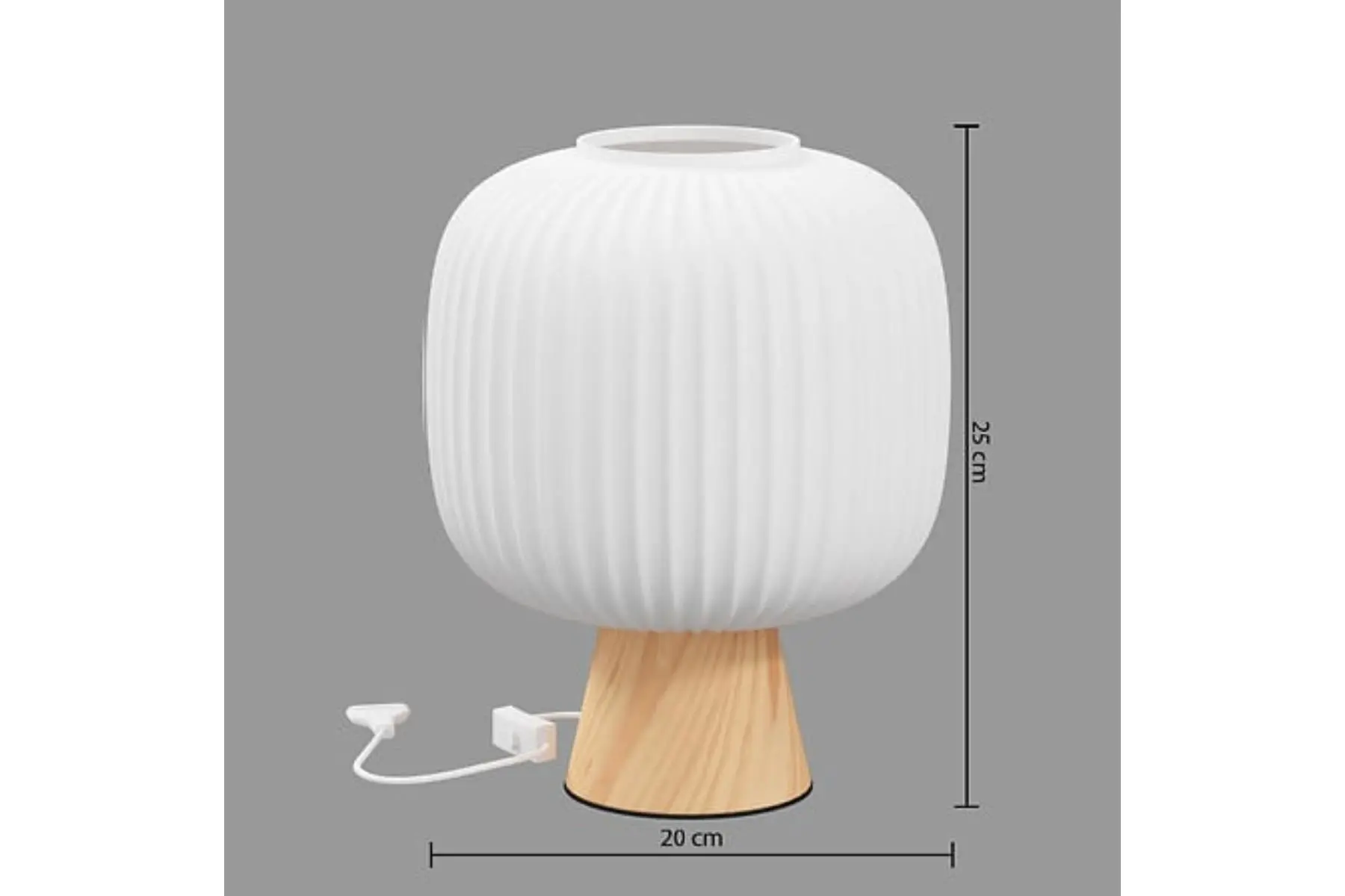 TRAVIS WHT GLASS LAMP H25MARQ