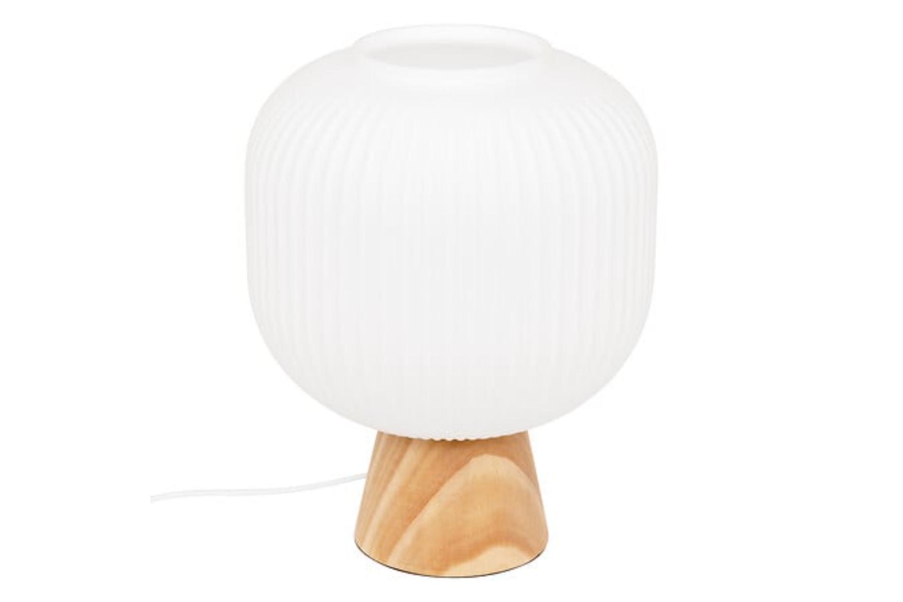 TRAVIS WHT GLASS LAMP H25MARQ