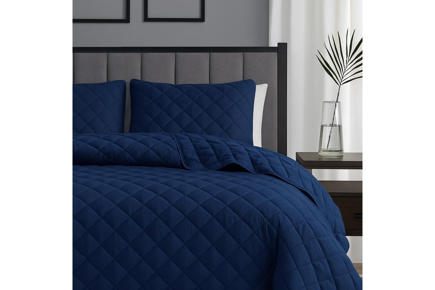 BEDSPREAD 180X240 DARK BLUE