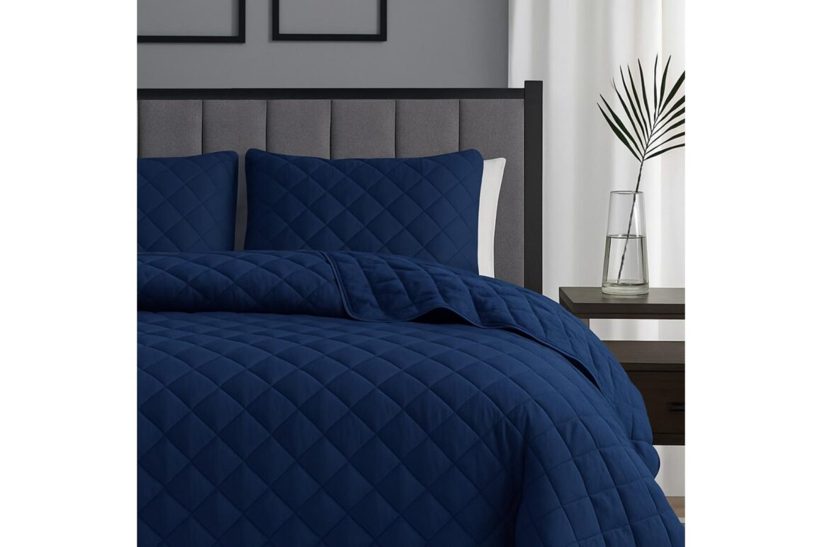 BEDSPREAD 260X240 DARK BLUE