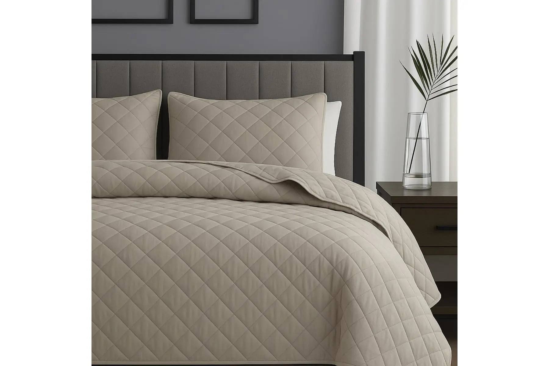 BEDSPREAD 220X240 TAUPE