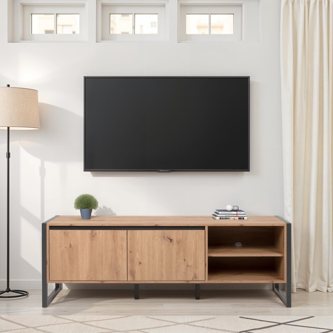 DENVER Dark Oak-Anthracite Effect TV Stand