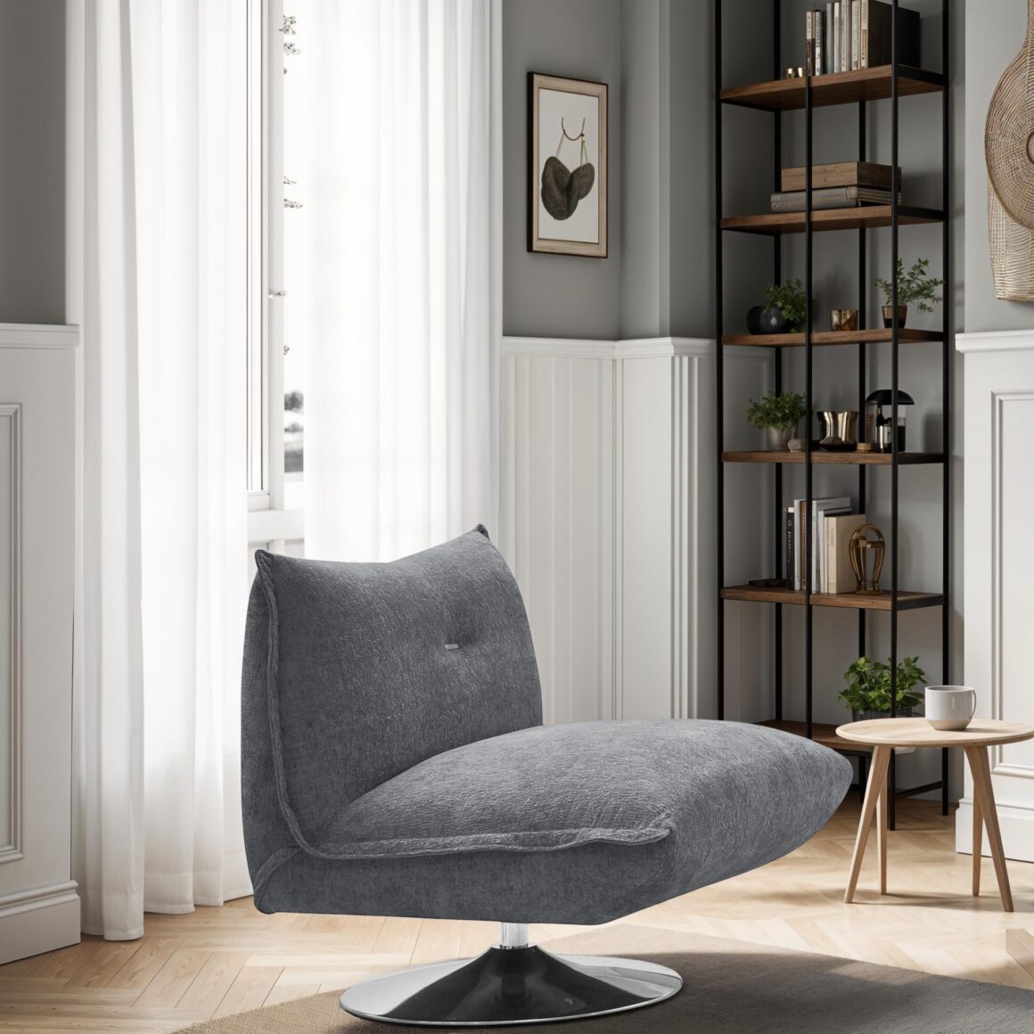 NALOU Grey Modern Chair