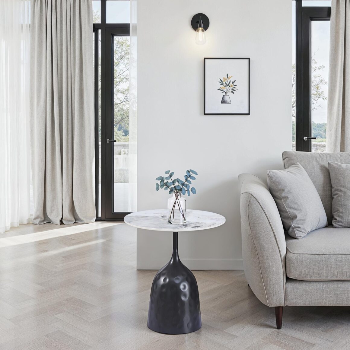 GLASSY Grey Marble Ceramic Coffee Table