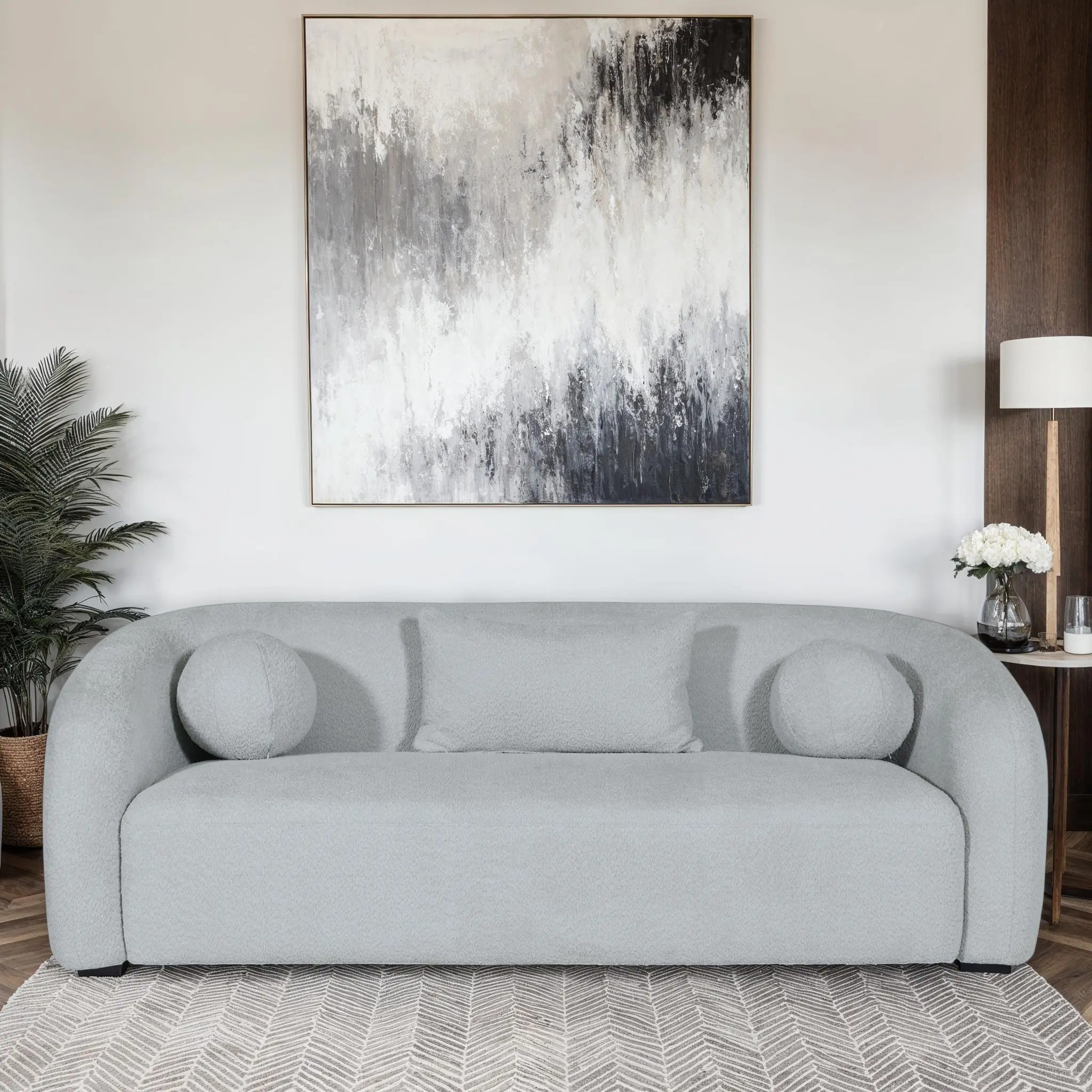SLUMBER Light Grey Fabric Sofa