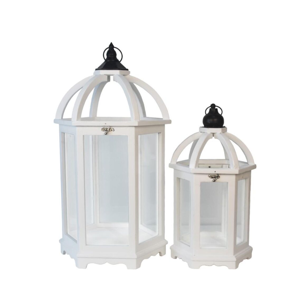 ORIANA SET 2 WOOD WHITE GLASS