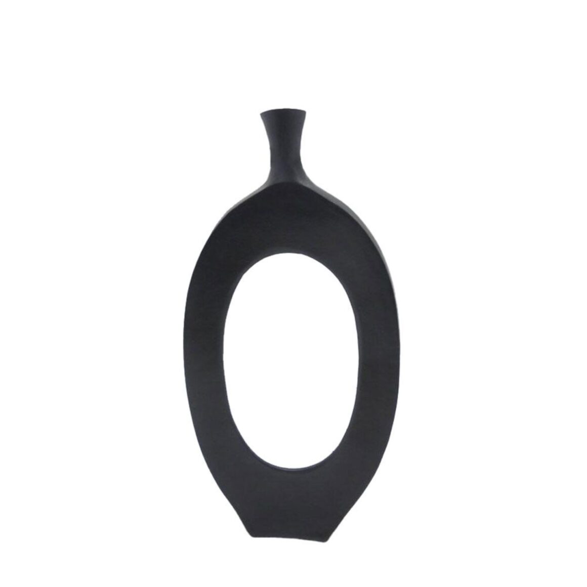 ABSTRACT VASE ALUMINUM BLACK