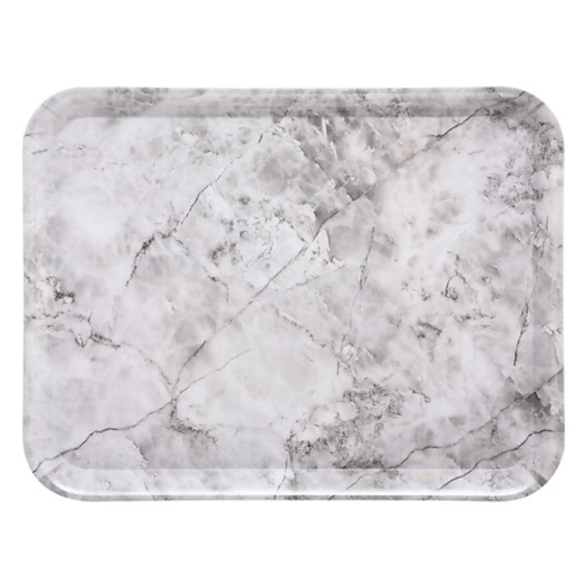 TRAY 43X33 MELA WHT MARBLEB