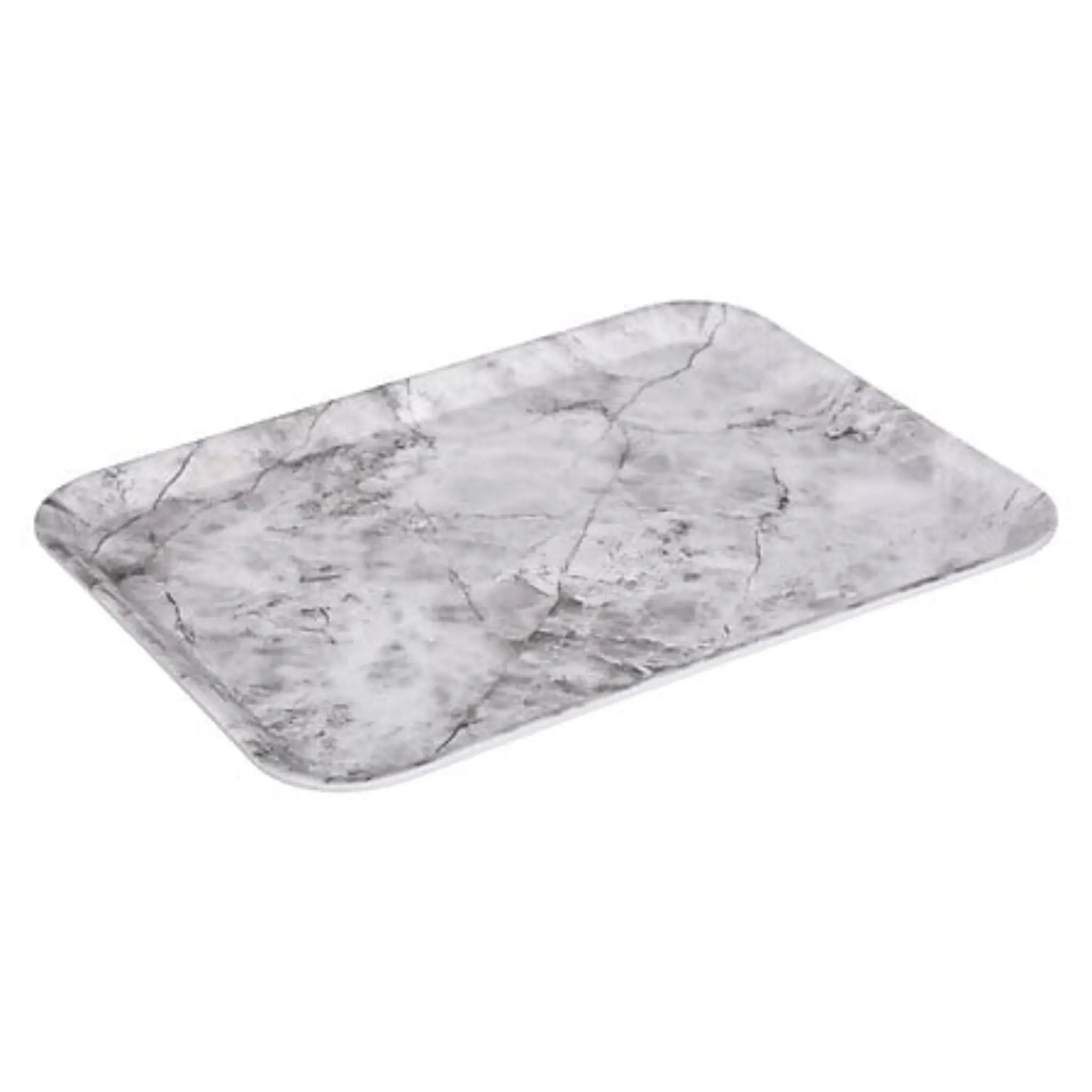TRAY 43X33 MELA WHT MARBLEB