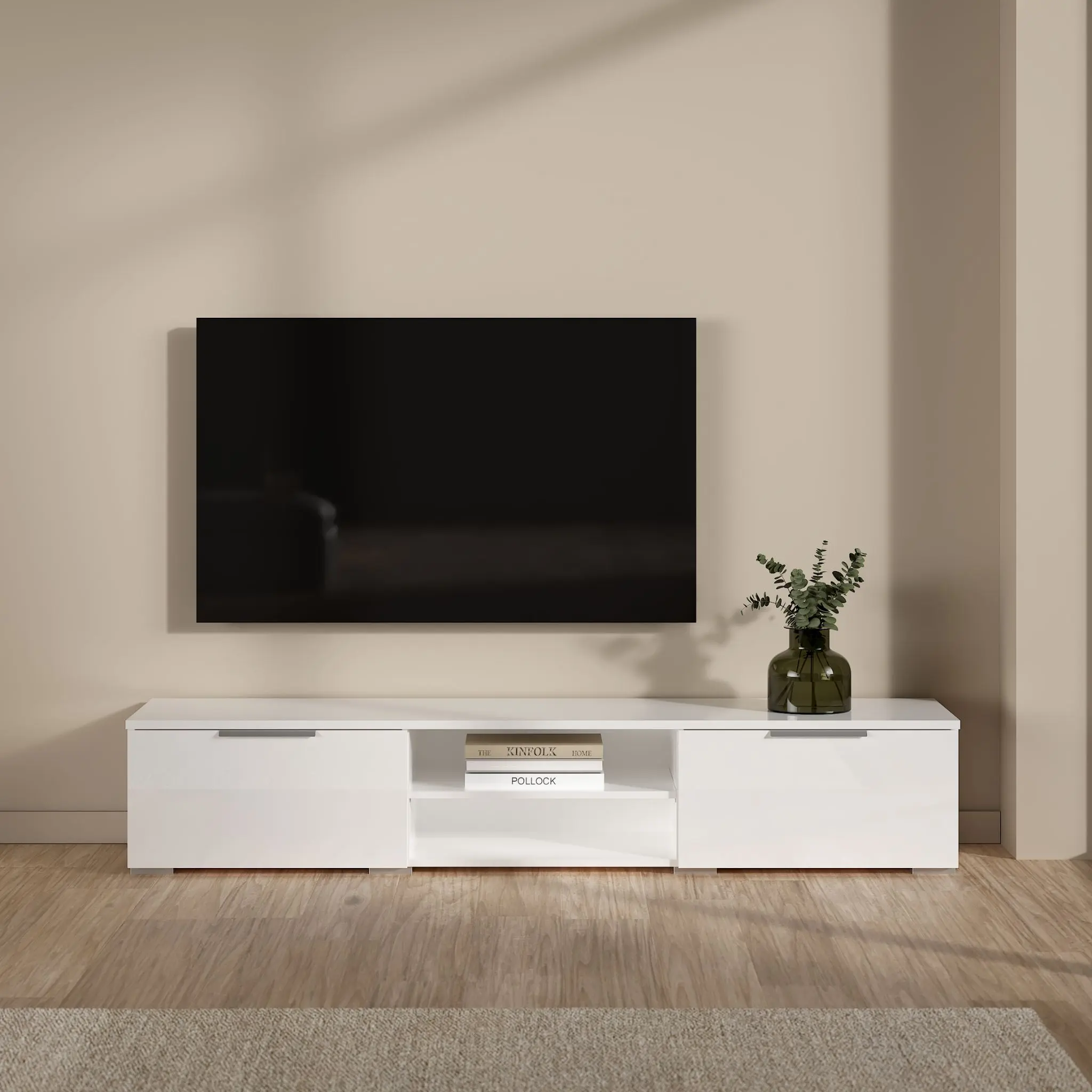 MATCH White Glossy TV Stand