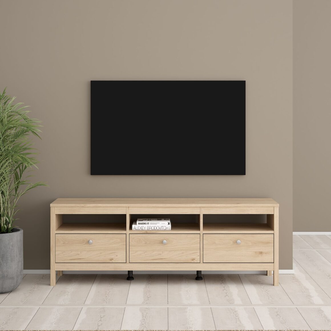MADRID Oak Finish TV Stand