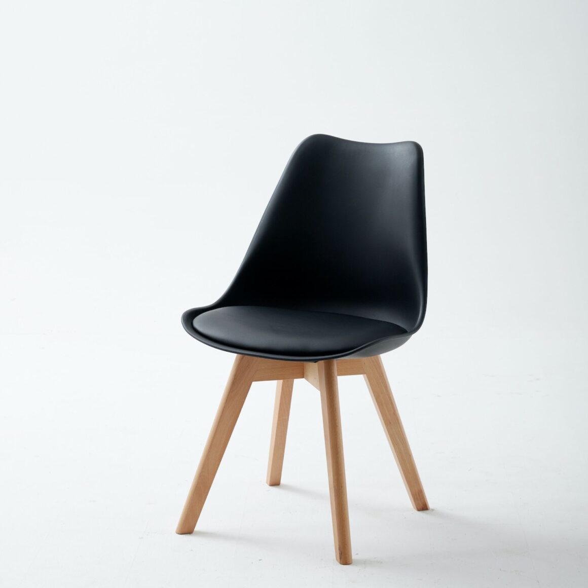 KIVO Black Sonoma Plastic Dining Chair
