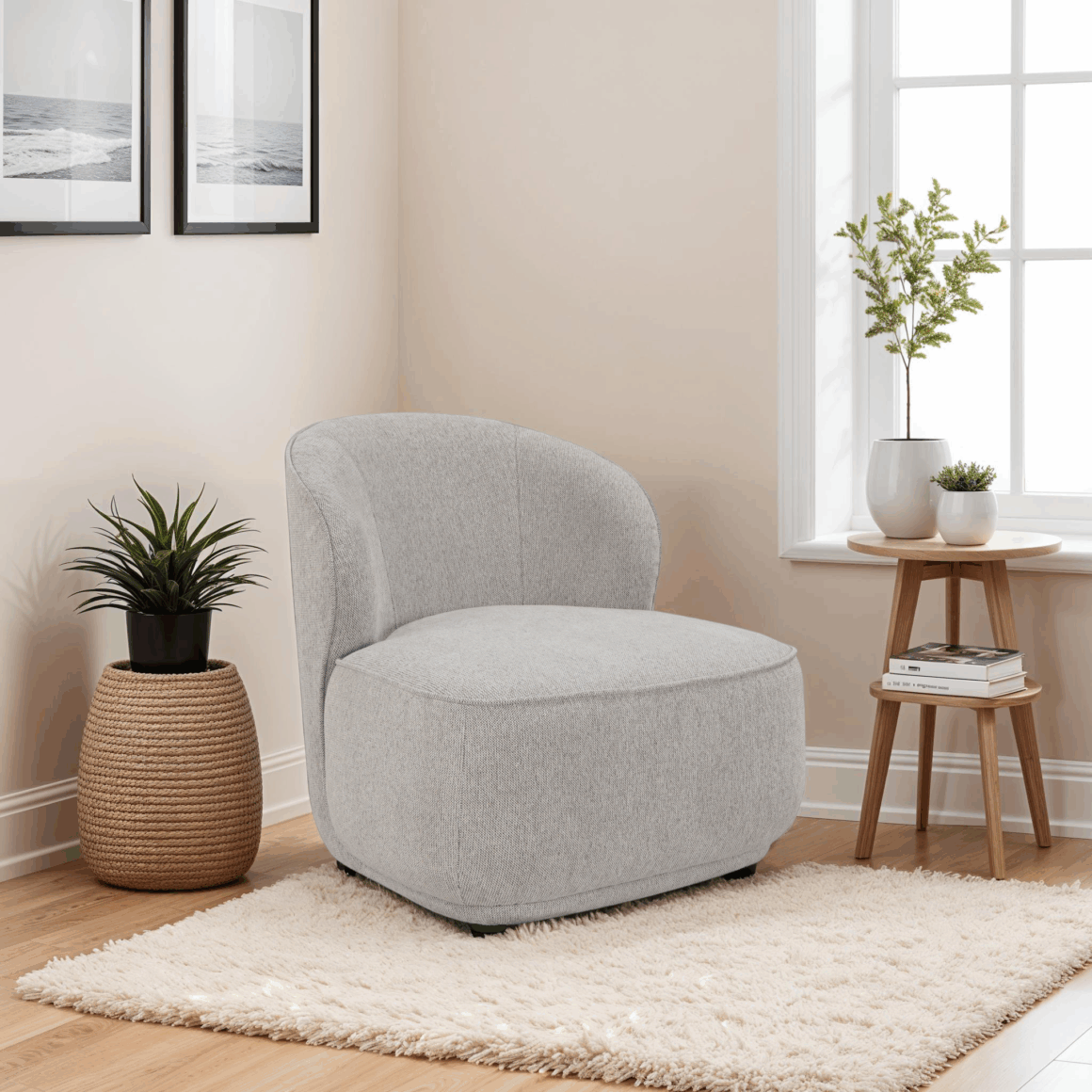 LOXI Light Grey Modern Chair