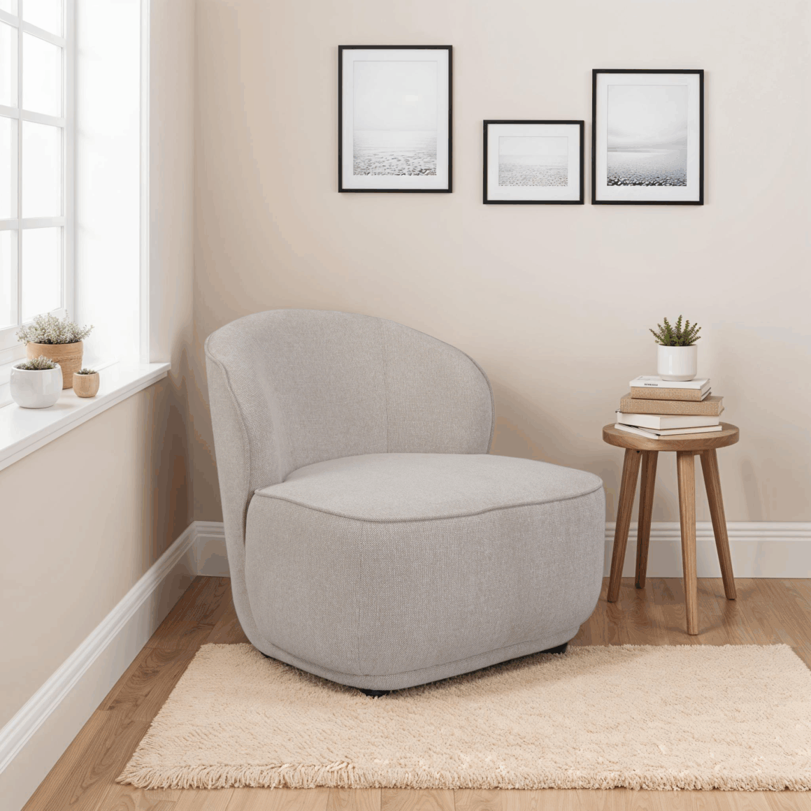 LOXI Beige Modern Chair