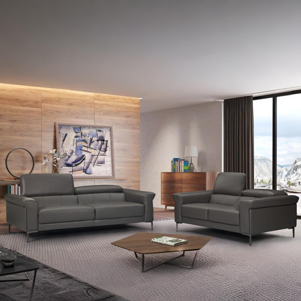 TIROE Brown Leather Sofas