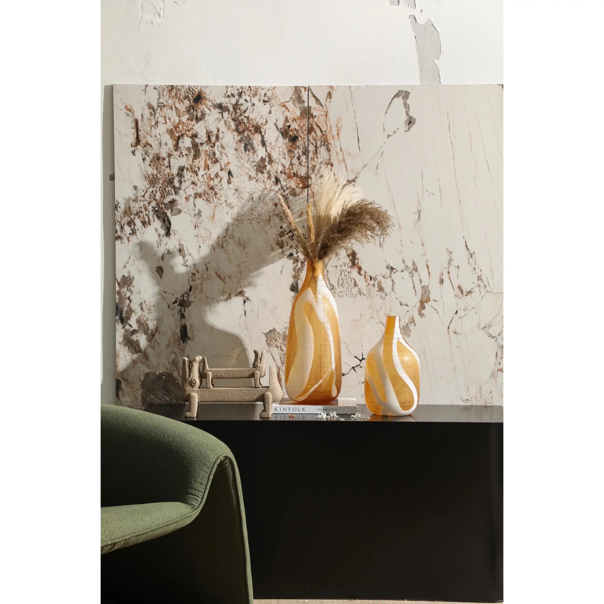 GRINDING LINE BROWN VASE A