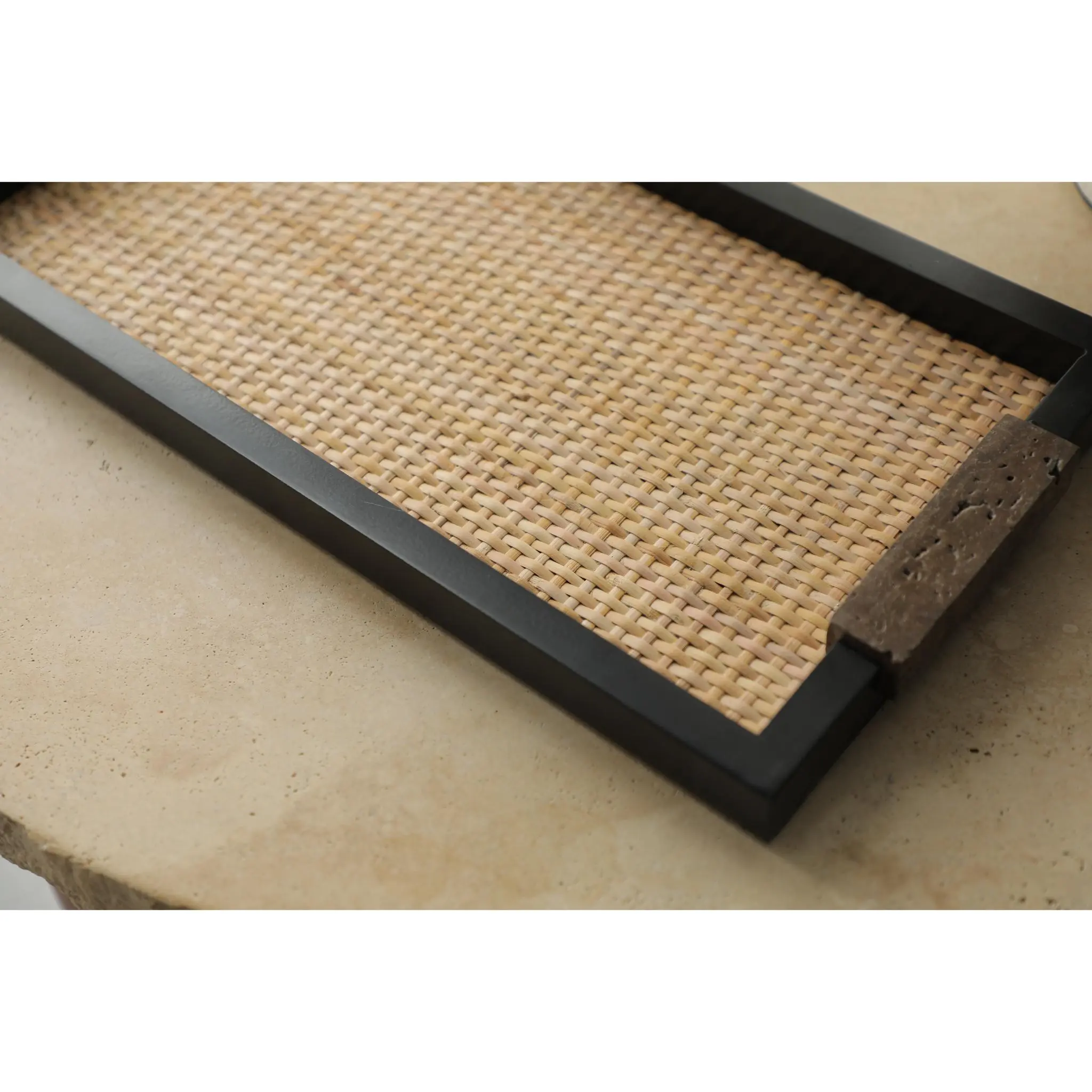 STONE RATTAN TRAY B