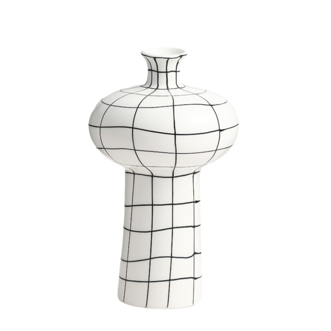 HAND-PAINTED GRID VASE A