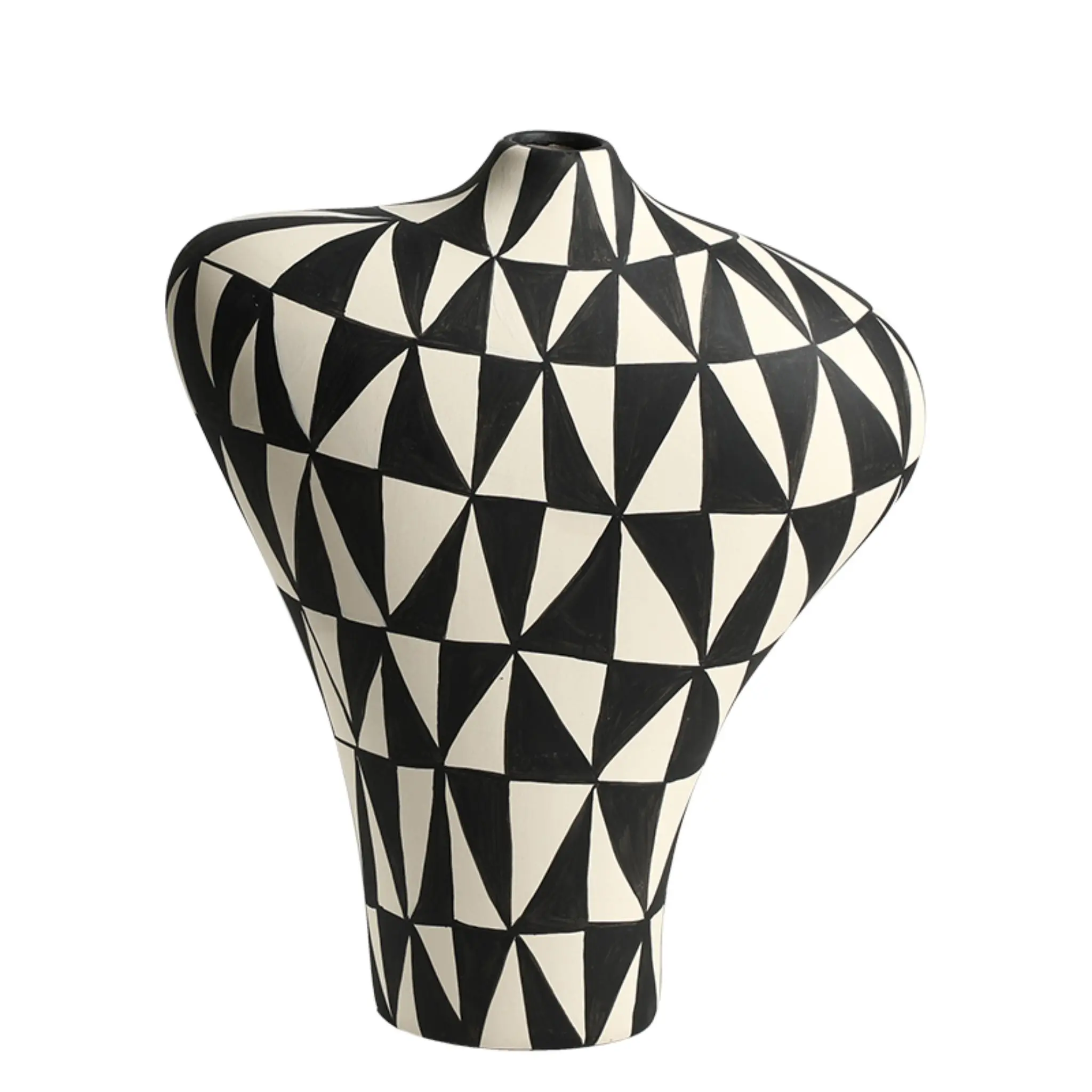 TRIANGULAR HAND-PAINTED VASE A