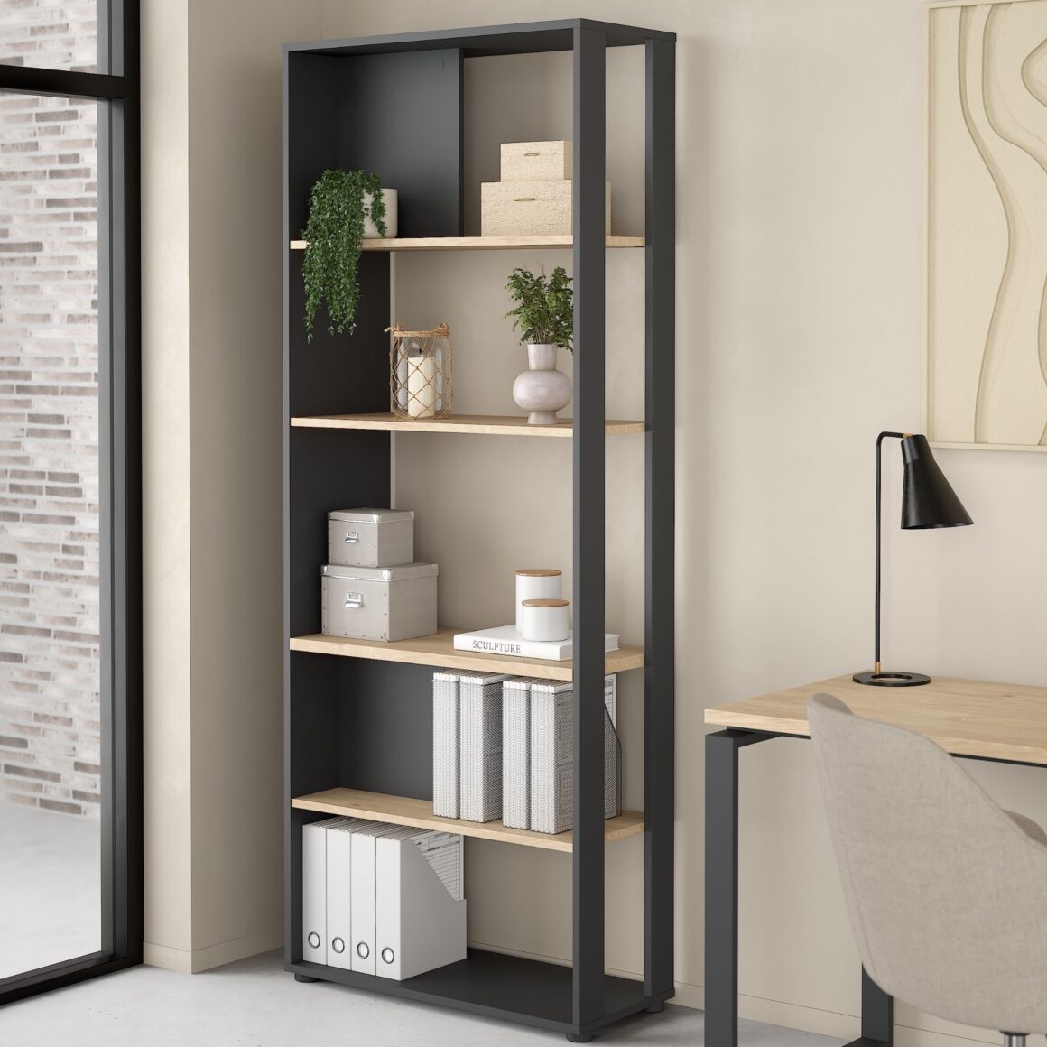 SIGN Matte Gray Office Bookcase