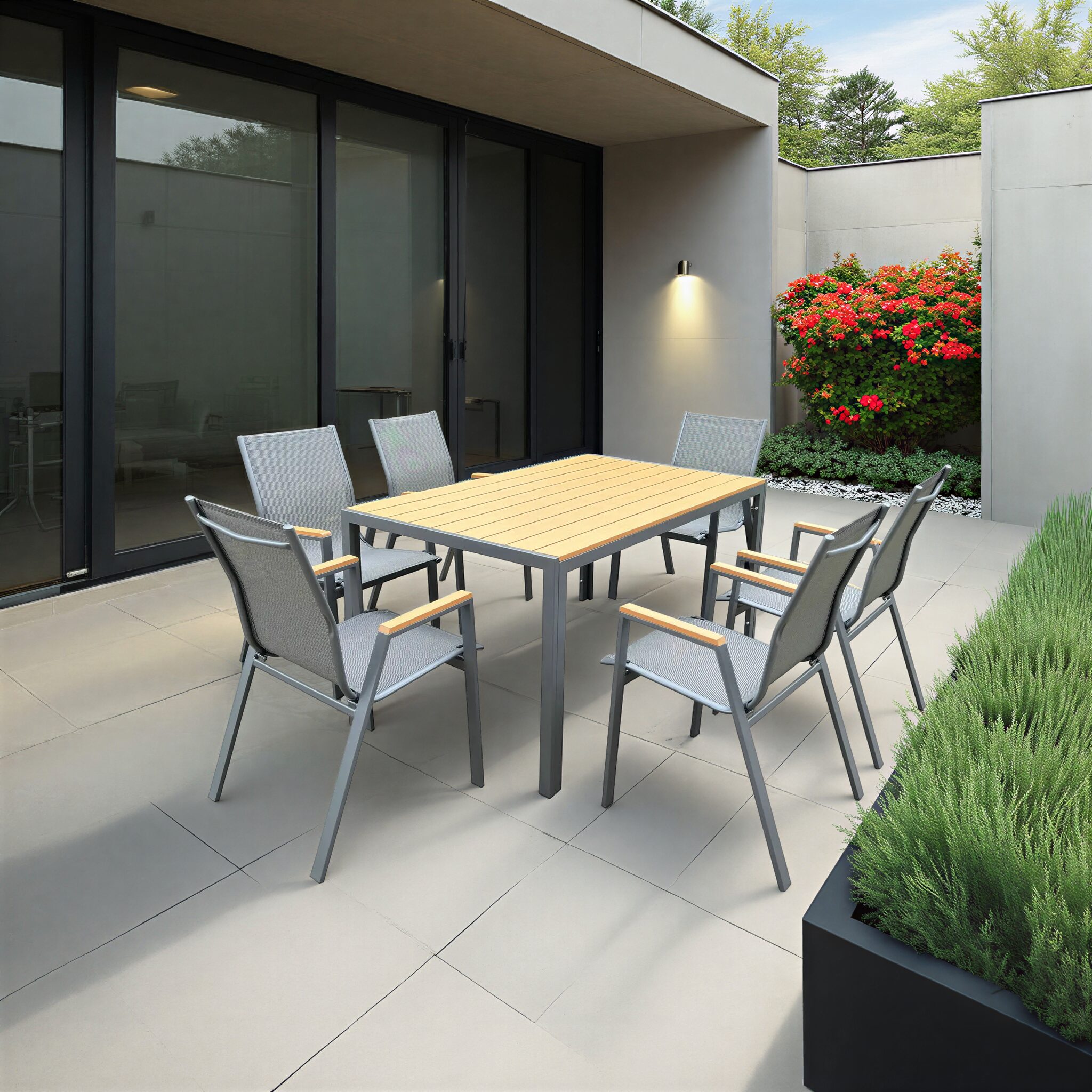 HIKERLY Outdoor Dining Table Set