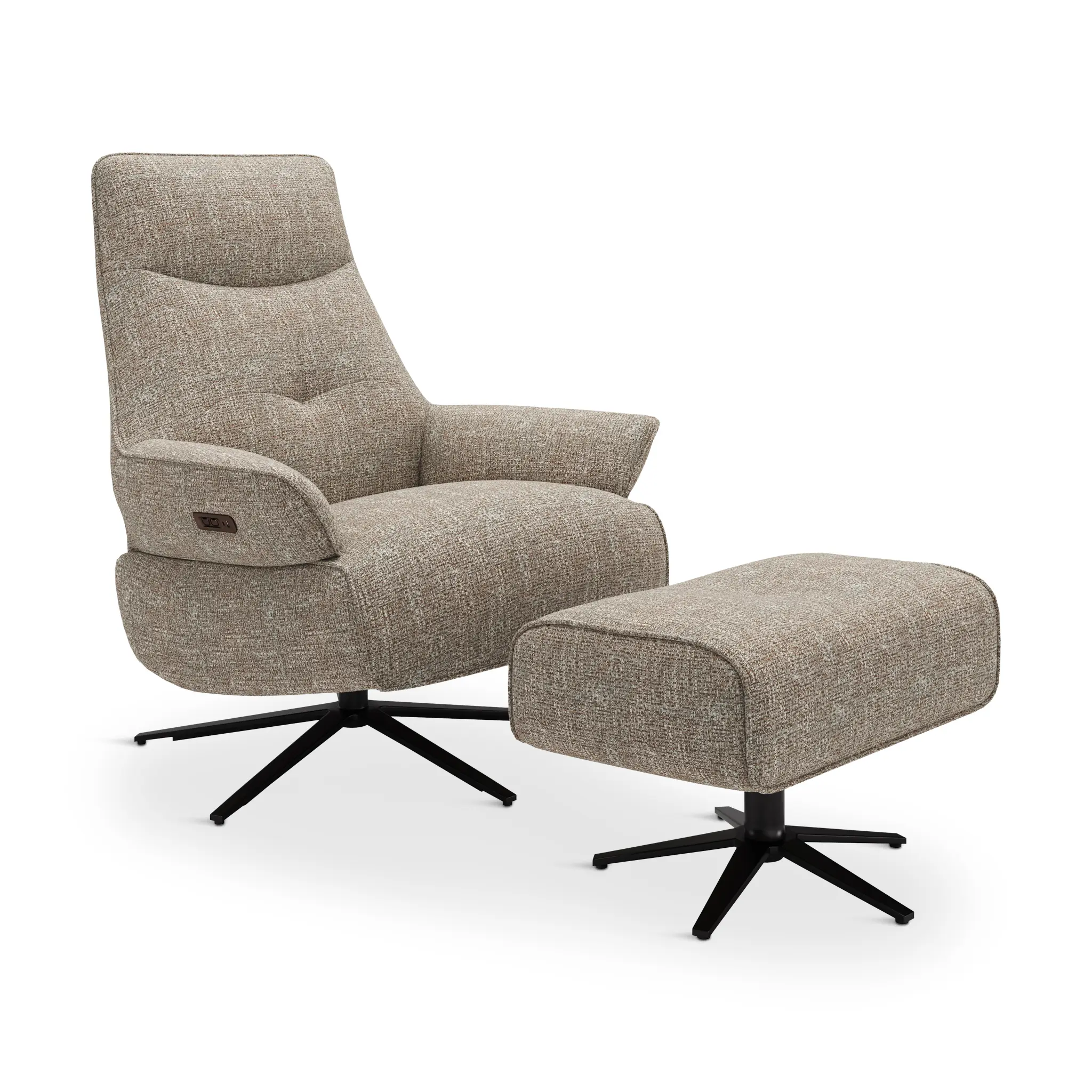 ADORINI Electric Recliner with USB & Type-C ports in Brown