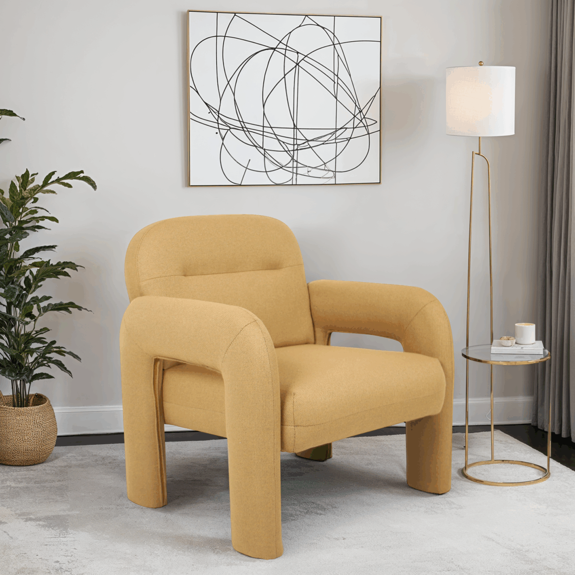 BRUNE Gold Armchair