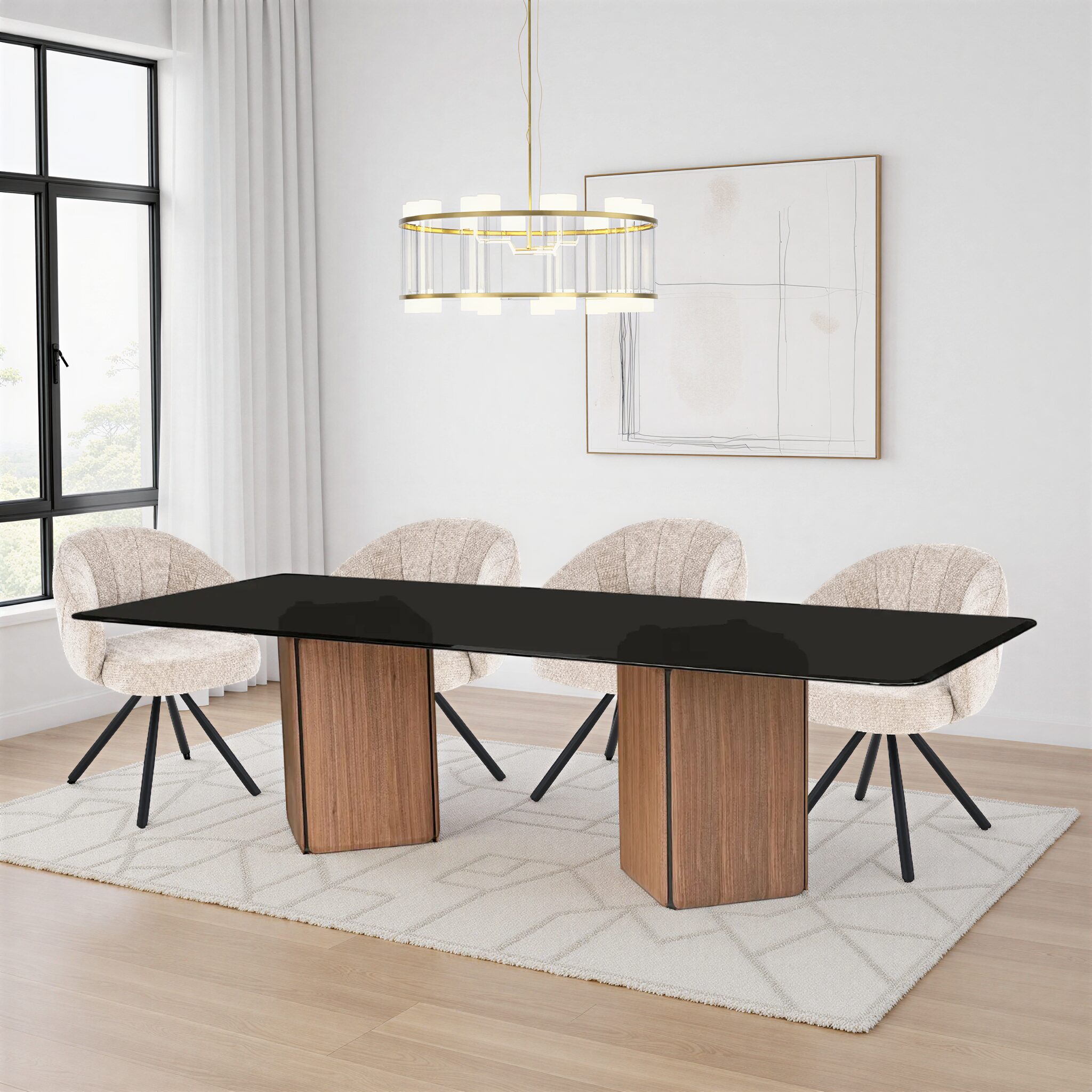 CHOPING Modern Glass Dining Table