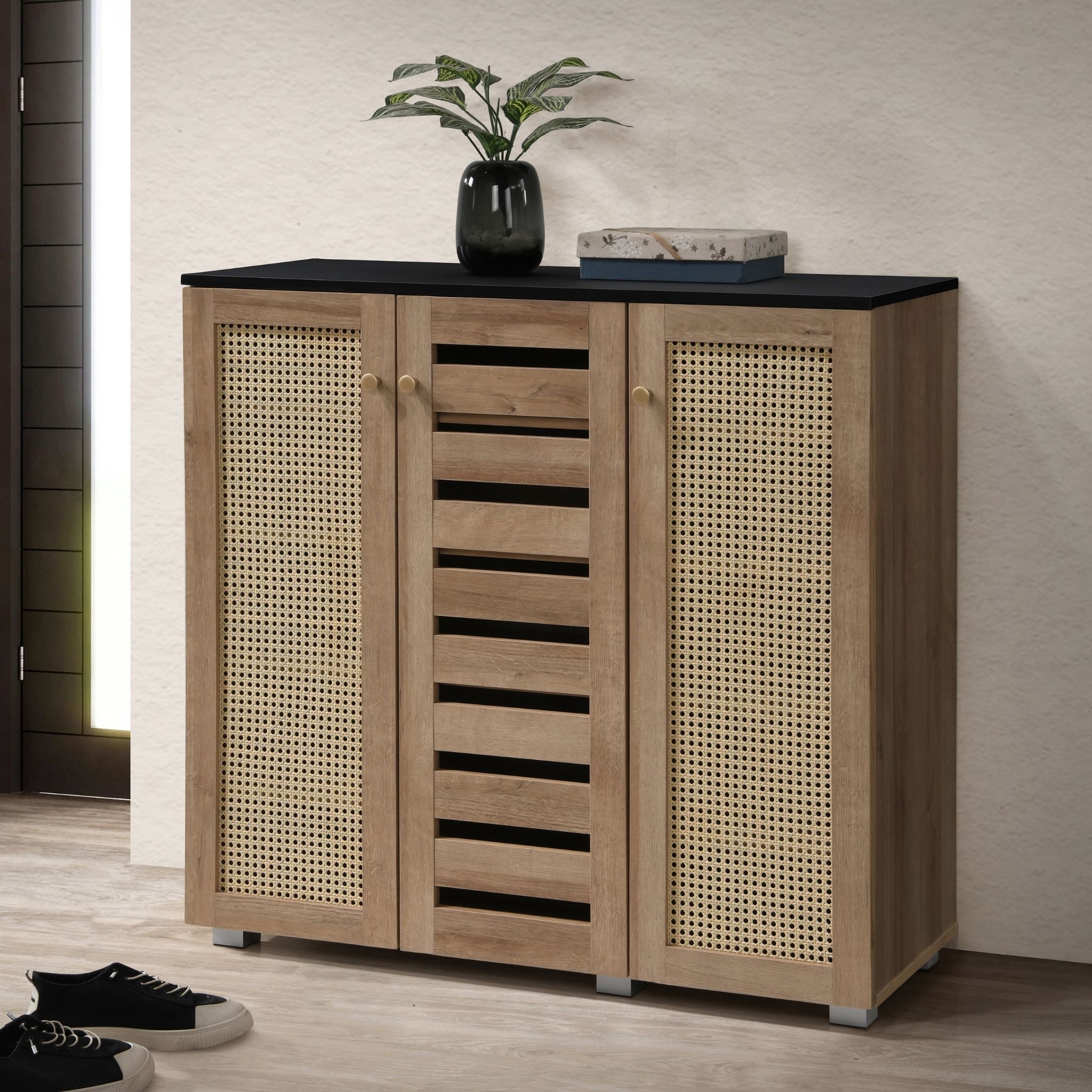 RAUL Shoe Cabinet in Oak Finish