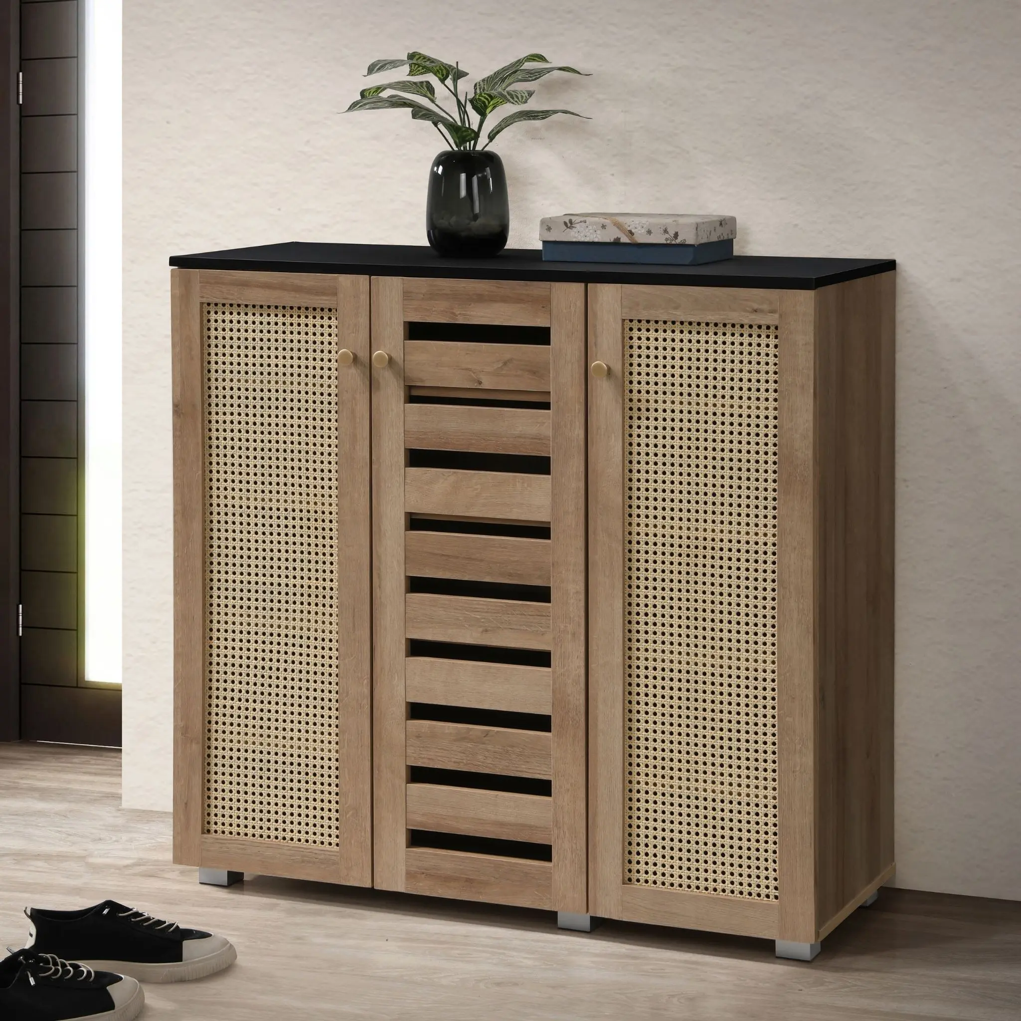 RAUL Shoe Cabinet in Oak Finish