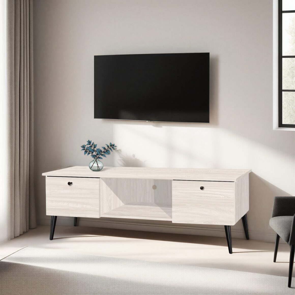 MEDIAZ Light Oak TV Stand